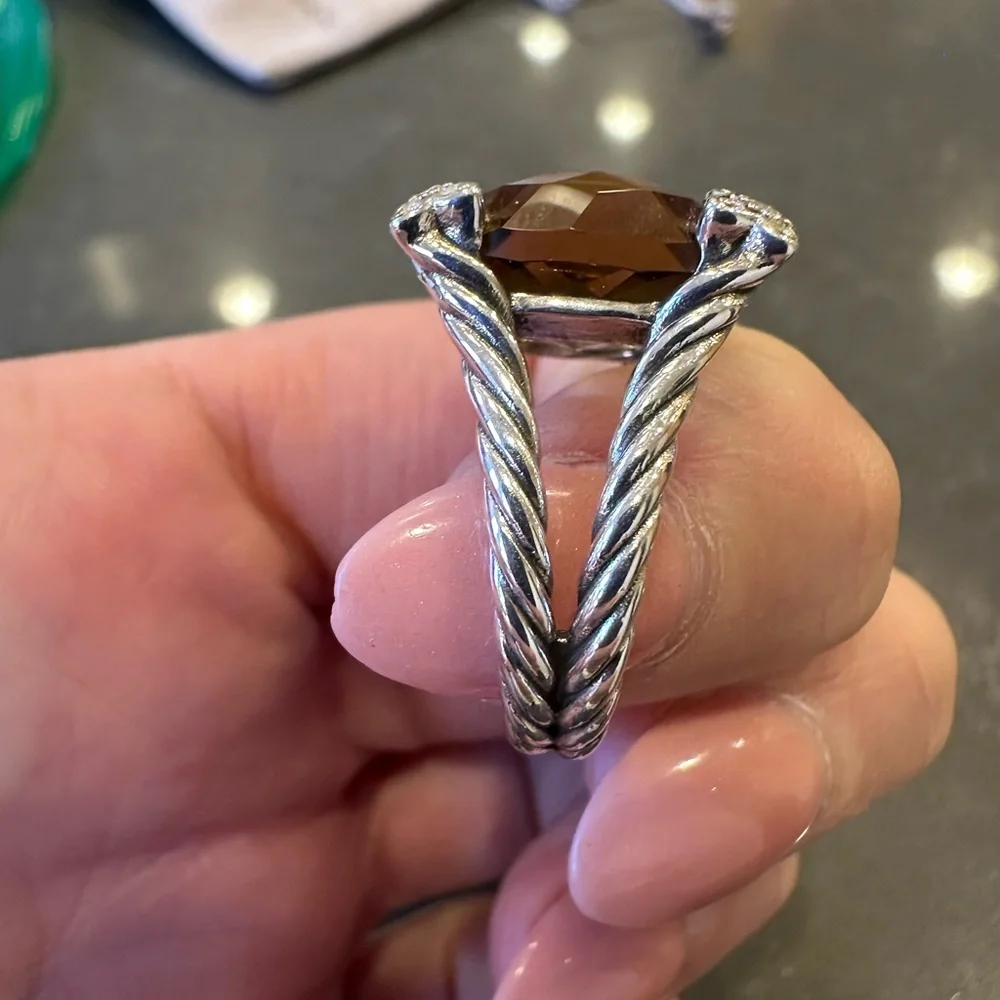 David Yurman Cushion Point Smokey Quartz size 7 ring - Picture 5 of 15